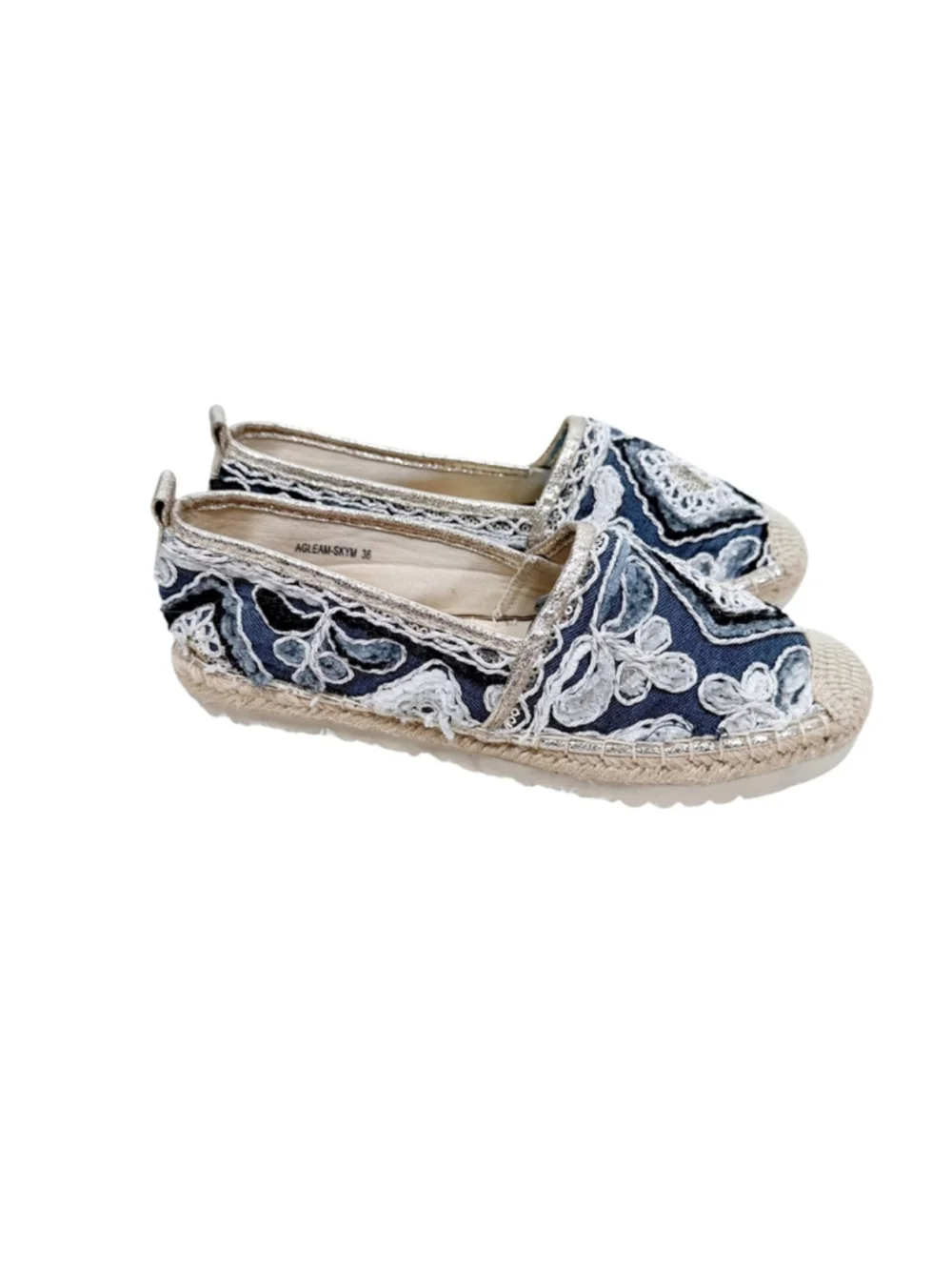 Patrizia Spring Step Agleam Sequin Embroidered Espadrilles Shoes Size 36 US 5.5